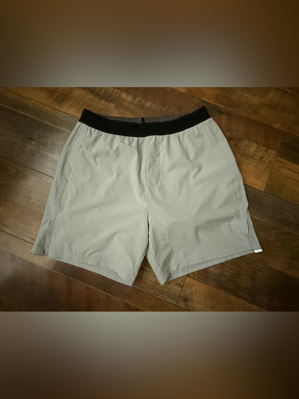 RHONE Gray Shorts with Black Waistband